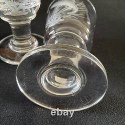 PETER DREISER MBE Two Rare limited edition wheel-engraved wine Glasses, 1972