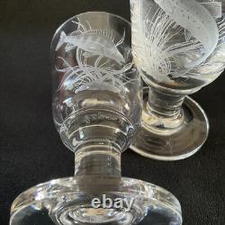 PETER DREISER MBE Two Rare limited edition wheel-engraved wine Glasses, 1972