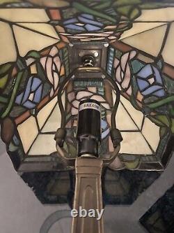 Pair Of Tiffany Style Kind Light Stained Glass Lamps