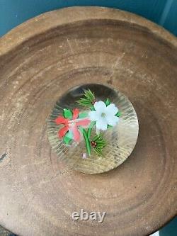 Perthshire 1984 Christmas Bouquet Clear Glass Paperweight Limited Edition