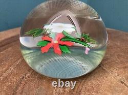 Perthshire 1984 Christmas Bouquet Clear Glass Paperweight Limited Edition