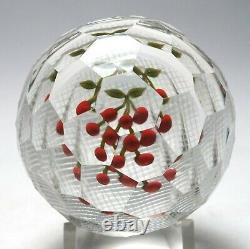 Perthshire Annual Collection 1989F Limited Edition Cherries Faceted Paperweight