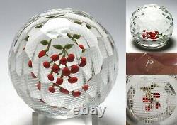 Perthshire Annual Collection 1989F Limited Edition Cherries Faceted Paperweight