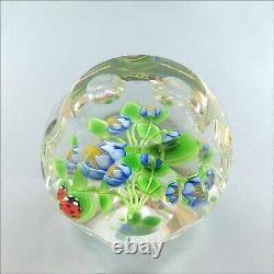 Perthshire LE 1996E Ladybird + Bouquet signed glass paperweight + box + cert