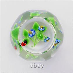 Perthshire LE 1996E Ladybird + Bouquet signed glass paperweight + box + cert