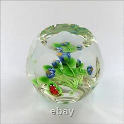 Perthshire LE 1996E Ladybird + Bouquet signed glass paperweight + box + cert