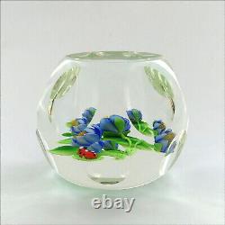 Perthshire LE 1996E Ladybird + Bouquet signed glass paperweight + box + cert