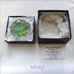 Perthshire LE 1996E Ladybird + Bouquet signed glass paperweight + box + cert