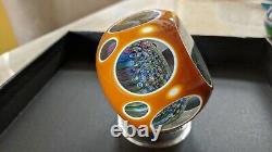 Perthshire Paperweight 1981H Amber Double Overlay Closepack Millefiori LE EC