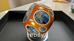 Perthshire Paperweight 1981H Amber Double Overlay Closepack Millefiori LE EC