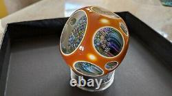 Perthshire Paperweight 1981H Amber Double Overlay Closepack Millefiori LE EC