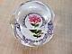 Peter Mcdougall Faceted Paperweight Ltd Edition Pink Rose & Bud On Fine Lace
