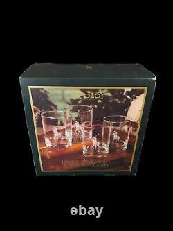 Polo Ralph Lauren Etched Glasses Set of 4 Limited Edition