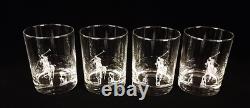 Polo Ralph Lauren Etched Glasses Set of 4 Limited Edition