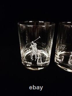 Polo Ralph Lauren Etched Glasses Set of 4 Limited Edition