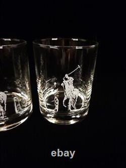 Polo Ralph Lauren Etched Glasses Set of 4 Limited Edition