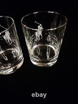 Polo Ralph Lauren Etched Glasses Set of 4 Limited Edition