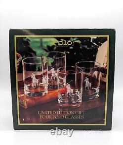 Polo Ralph Lauren Etched Glasses Set of 4 NEW Limited Edition