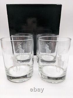 Polo Ralph Lauren Etched Glasses Set of 4 NEW Limited Edition