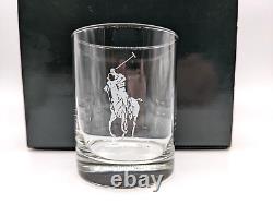 Polo Ralph Lauren Etched Glasses Set of 4 NEW Limited Edition