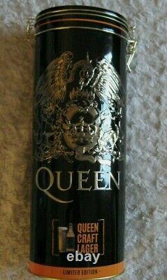 Queen Limited Edition Lager Tin Bottle Empty New Sealed & Pint Glass New Sealed