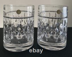 RALPH LAUREN Whiskey Glass Tumbler x2 Crystal Double Old Fashioned Pair Aston