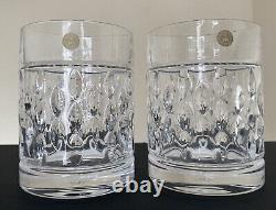 RALPH LAUREN Whiskey Glass Tumbler x2 Crystal Double Old Fashioned Pair Aston