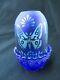 Rare Fenton Glass Favrene & Blue Butterfly Fairy Lamp Limited Edition Signed