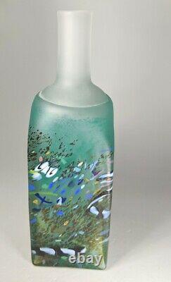 RARE Kosta Boda Atelier Bertil Vallien Painted Glass Vase Bottle Signed Numbered