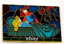 RARE LE 100 Disney Pin Sleeping Beauty Aurora Prince Phillip Fairy Stained Glass