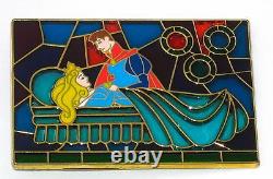 RARE LE 100 Disney Pin Sleeping Beauty Aurora Prince Phillip Fairy Stained Glass