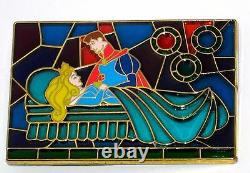 RARE LE 100 Disney Pin Sleeping Beauty Aurora Prince Phillip Fairy Stained Glass