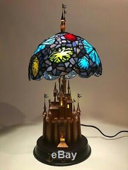 RARE Limited Edition Disney Sleeping Beauty Castle Stained Glass Lamp MINT