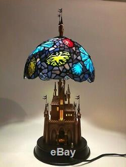 RARE Limited Edition Disney Sleeping Beauty Castle Stained Glass Lamp MINT