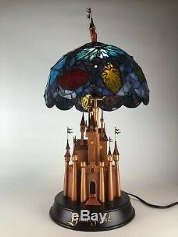 RARE Limited Edition Disney Sleeping Beauty Castle Stained Glass Lamp MINT