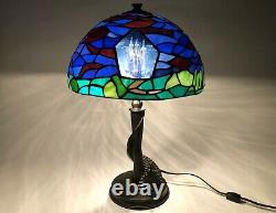 RARE Limited Edition Disney Tiffany-style Cinderella Stained Glass Lamp NEW