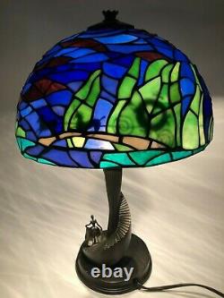 RARE Limited Edition Disney Tiffany-style Cinderella Stained Glass Lamp NEW