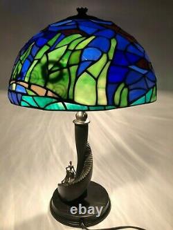 RARE Limited Edition Disney Tiffany-style Cinderella Stained Glass Lamp NEW