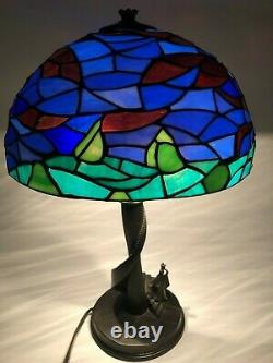 RARE Limited Edition Disney Tiffany-style Cinderella Stained Glass Lamp NEW