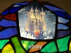RARE Limited Edition Disney Tiffany-style Cinderella Stained Glass Lamp NEW