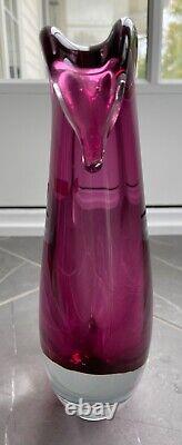 RARE Limited Edition Waterford Evolution VASE Hand Mouth Blown Pink Purple 9.5
