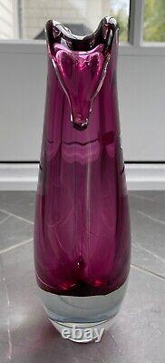RARE Limited Edition Waterford Evolution VASE Hand Mouth Blown Pink Purple 9.5