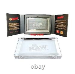 RAW AUTHENTIC CRYSTAL GLASS ROLLING TRAY 6LBS LIMITED EDITION new packaging