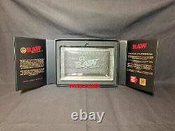 RAW AUTHENTIC CRYSTAL GLASS ROLLING TRAY 6LBS LIMITED EDITION new packaging