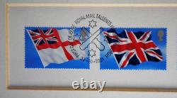 ROYAL NAVY WHITE ENSIGN FLAG & ROYAL MAILS 2001 STAMPS Limited Edition Picture