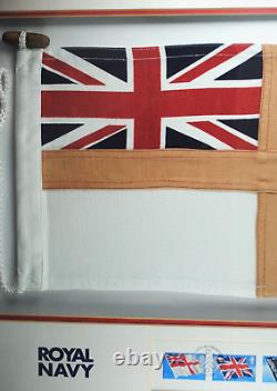 ROYAL NAVY WHITE ENSIGN FLAG & ROYAL MAILS 2001 STAMPS Limited Edition Picture