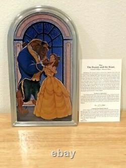 Rare Beauty And The Beast Stained Glass Limited Edition 646/2000 Coa And Box