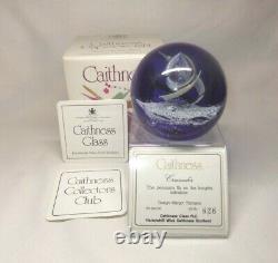 Rare Caithness Limited Edition Crusader Glass Paperweight Boxed With Stand