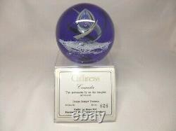 Rare Caithness Limited Edition Crusader Glass Paperweight Boxed With Stand