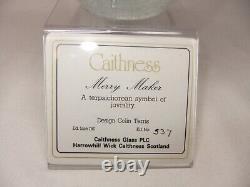 Rare Caithness Limited Edition Merry Maker Glass Paperweight Boxed With Stand